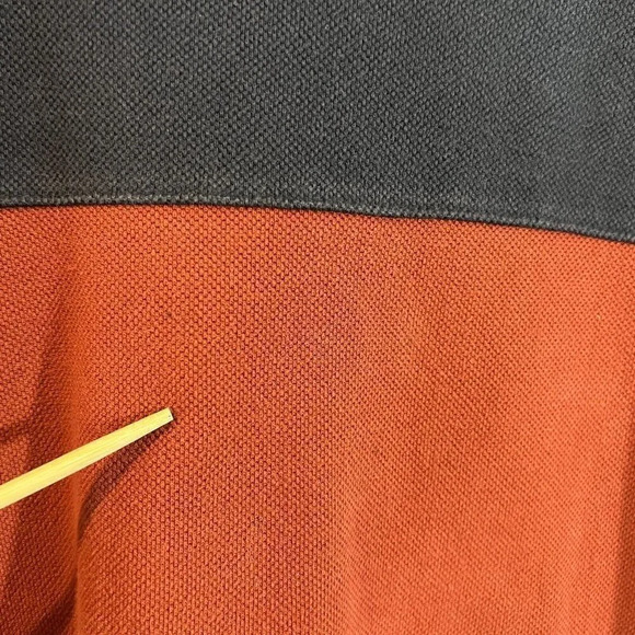 ODA Mens Crewneck Size Large Striped Colorblock Navy Burnt Orange Gray Pullover - Picture 4 of 5